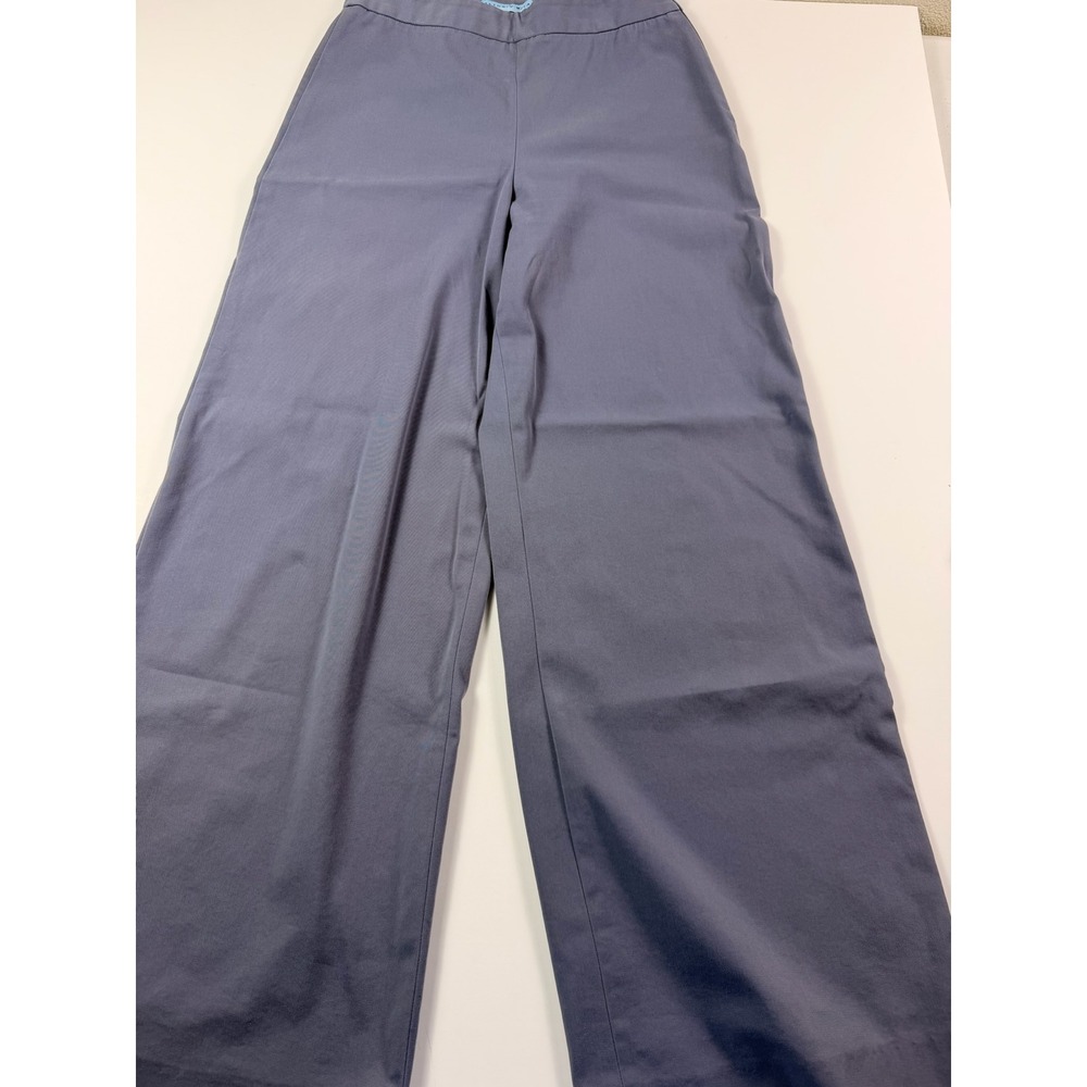 Antonio Melani Womens Wide Leg Trousers Dusty Blue Side Zip Work Pants Size 2